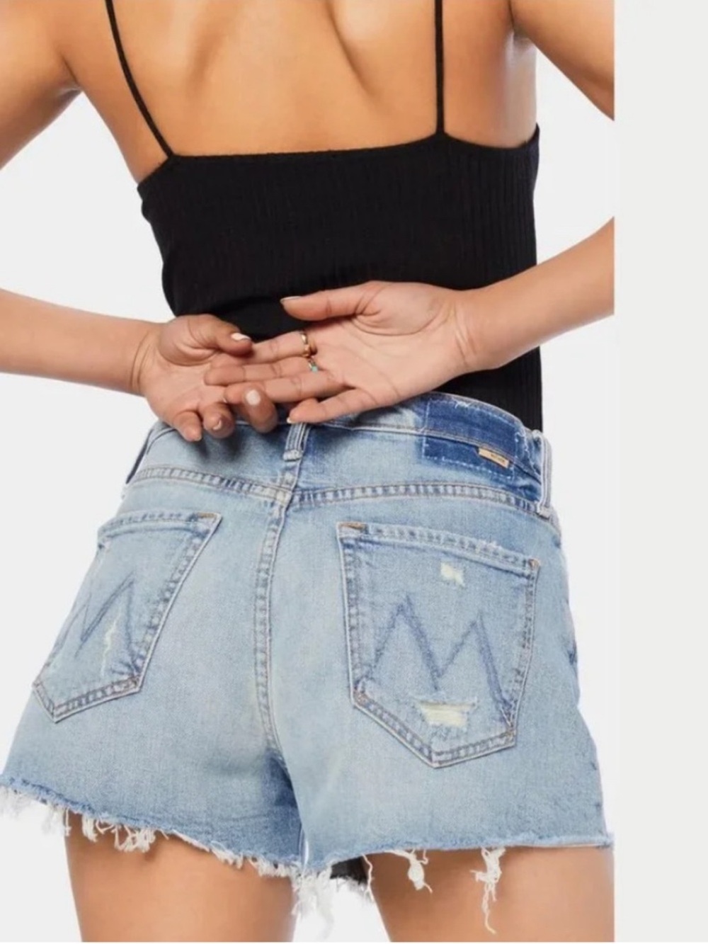 WOMEN'S LIGHT BLUE DENIM CUT-OFF SHORTS - Mother Tomkat